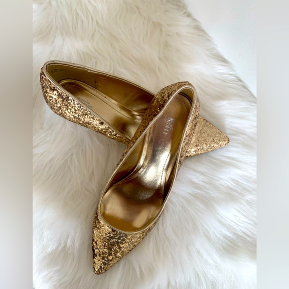 KandM Gold Stiletto Pumps Size 7 - Picture 1 of 6